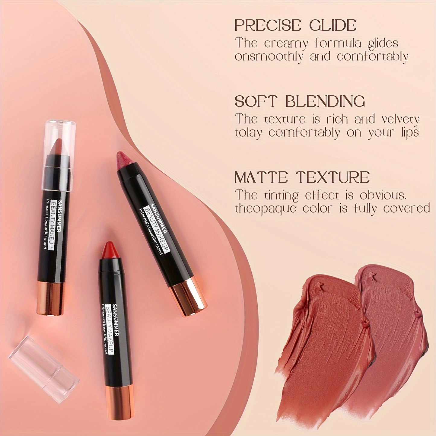 Moisturizing Crayon Lipstick Set for Lasting Professional Makeup