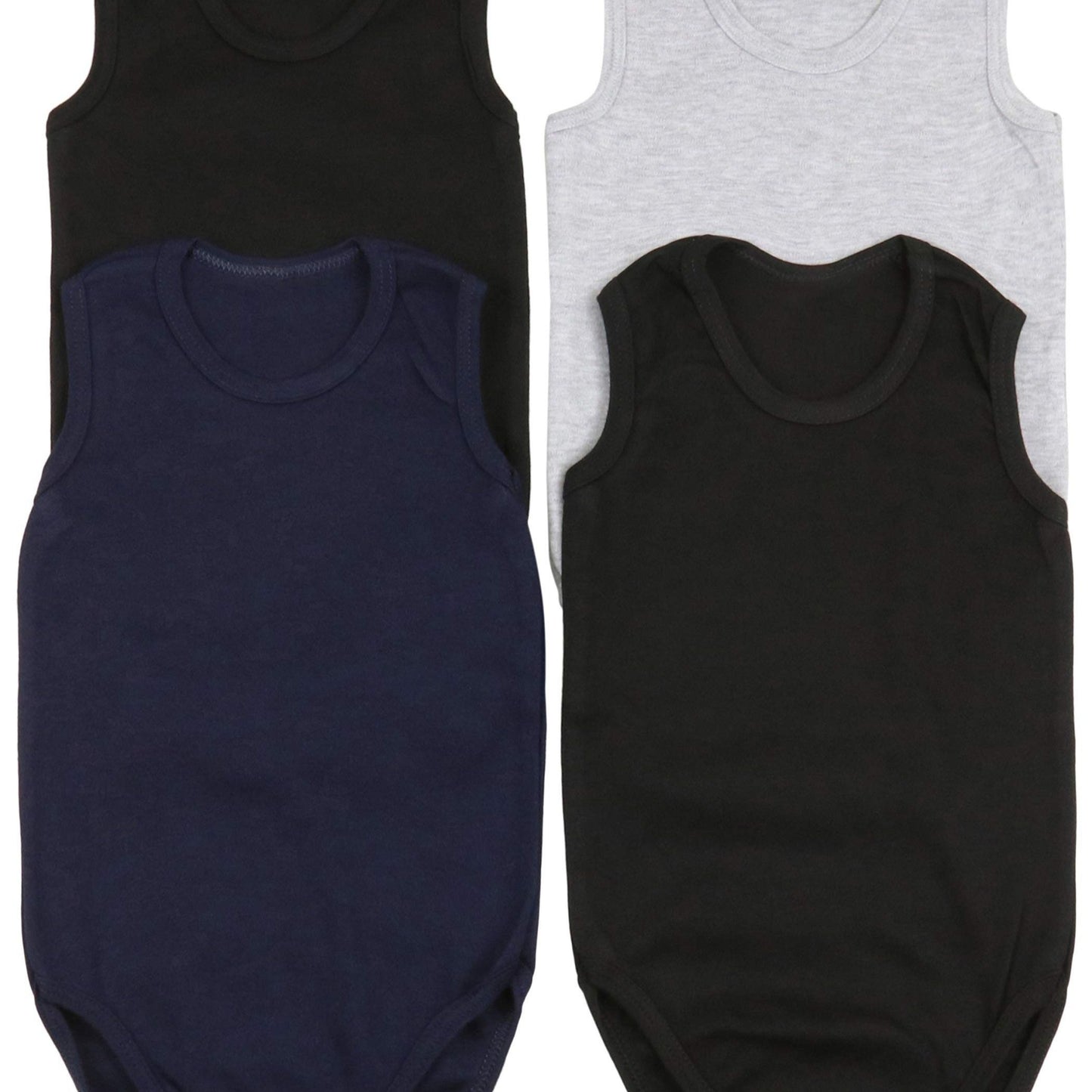 ToBeInStyle Baby Boys' Cartoon Tank Top Bodysuit 4 Pack