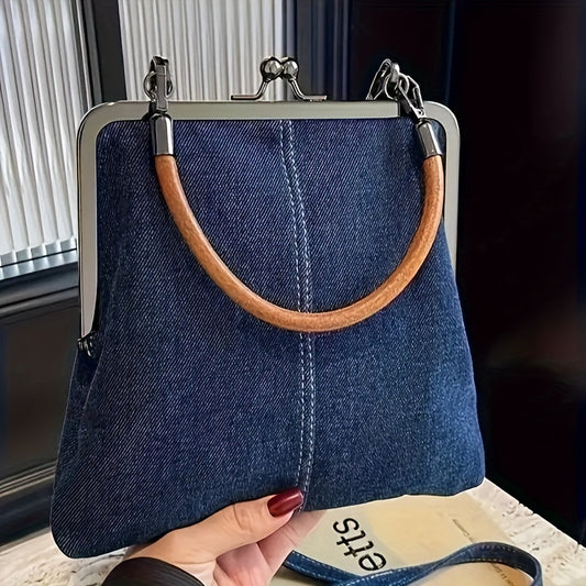 Fashionable Women's Crossbody Handbag with Twist Lock and Tassel
