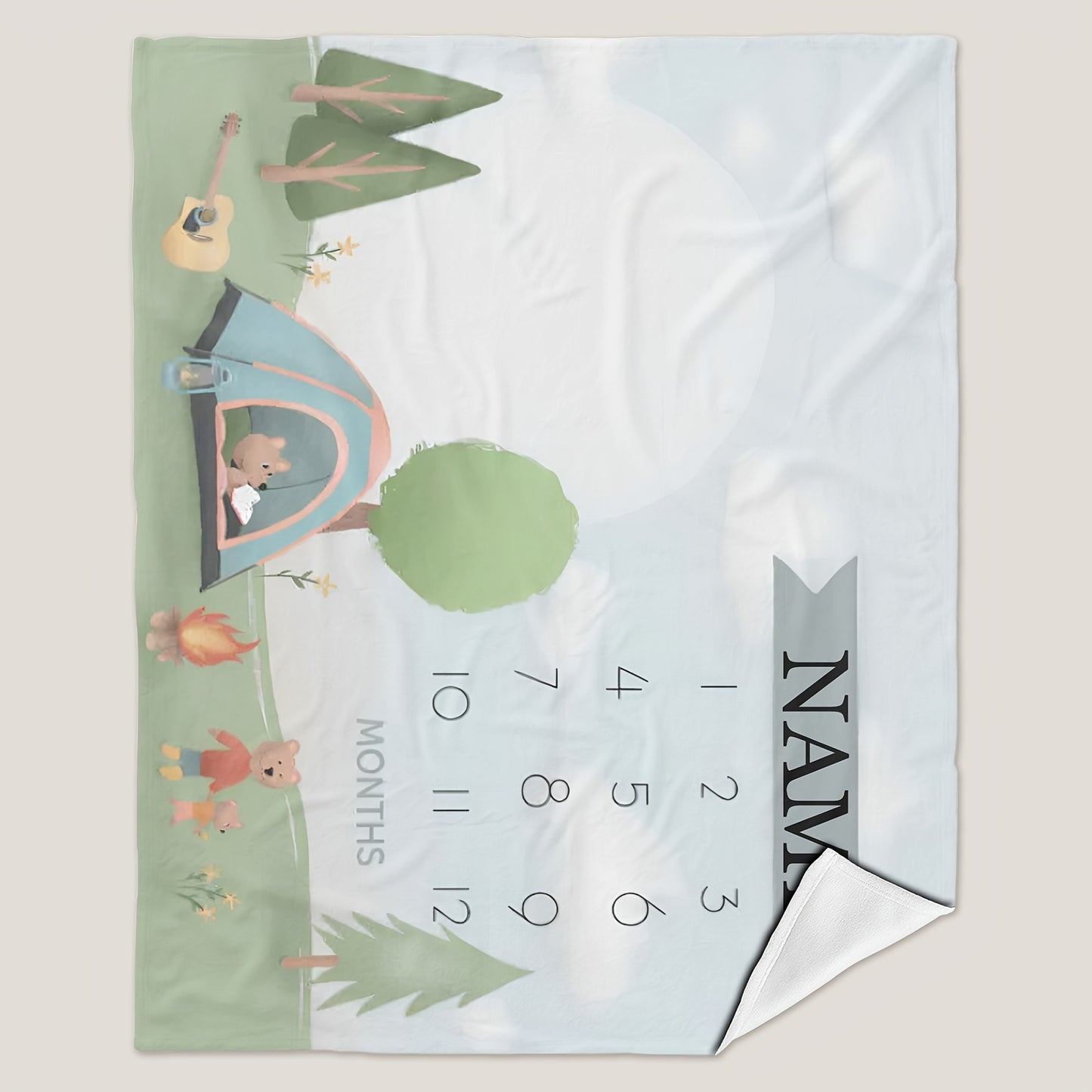 Custom Name And Milestone Flannel Throw Blanket Soft Hypoallergenic Tear Resistant All Season Cozy Blanket With Personalized Monthly Tracker Ideal For Travel Camping Birthday And Holiday Gifts