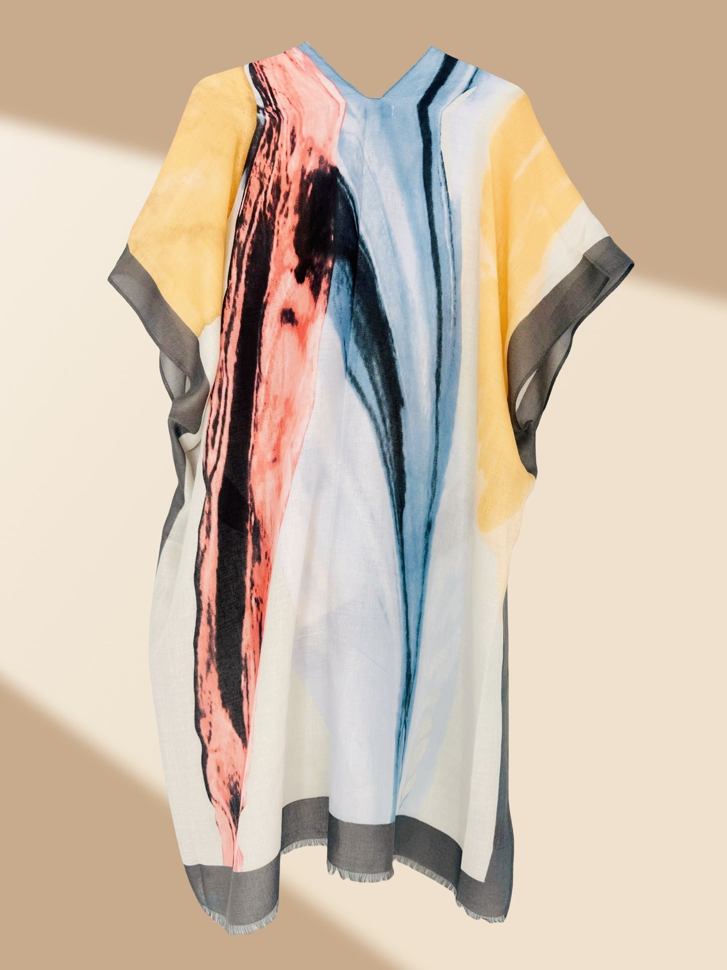Romantic Abstract Watercolor Print Kimono for Versatile Styling