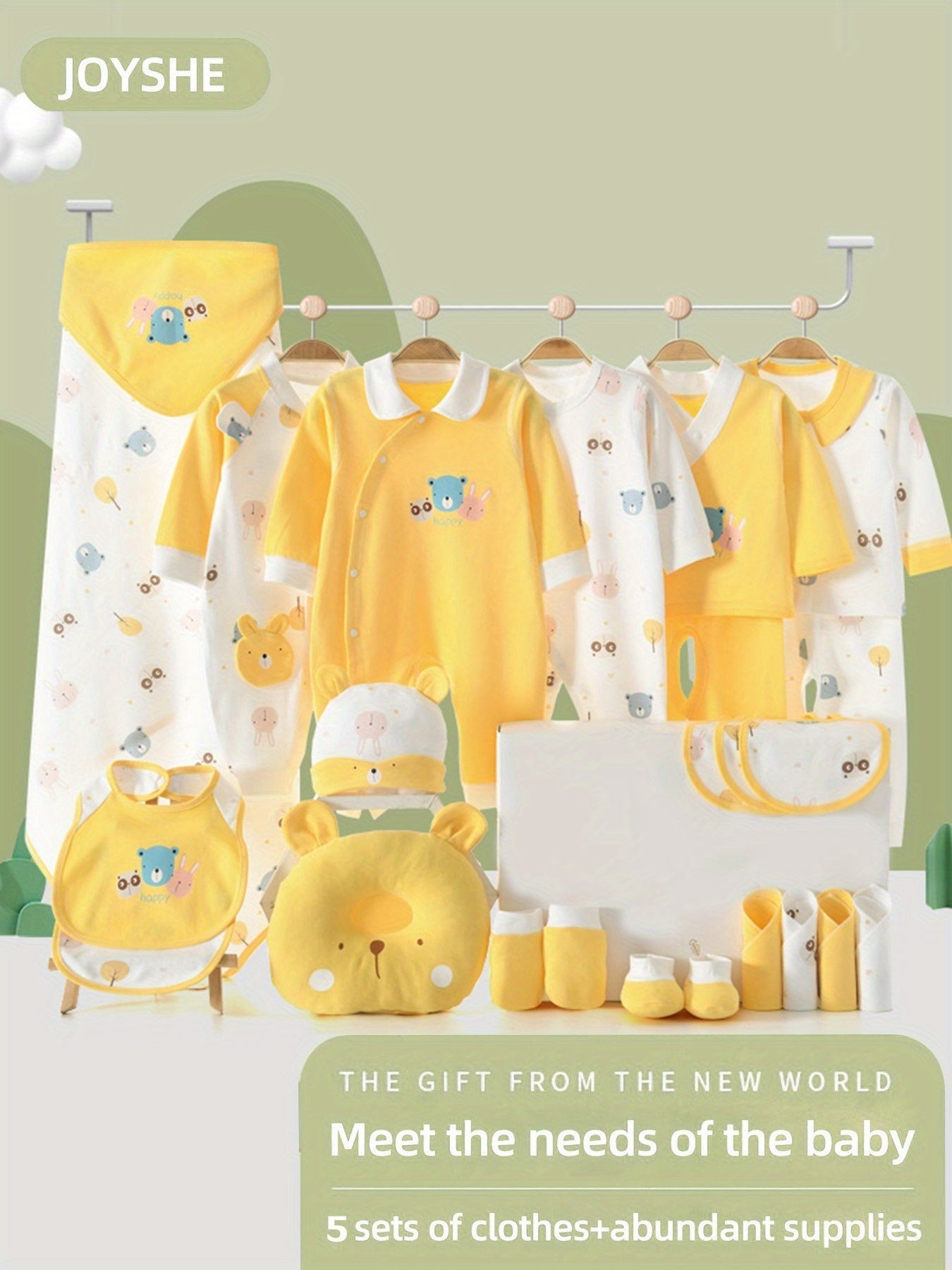 27 Piece Baby Boy Clothing Set with Accessories for Newborns