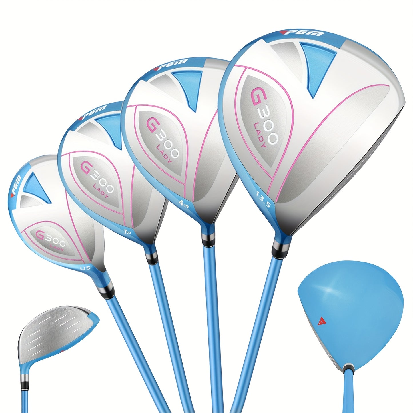 PGM Women's Complete 11-Piece Golf Set - Woods (#1, 3, 5, 4H) Irons (#6, 7, 8, 9, PW, SW) Putter | Lightweight graphite shafts (Ladies Flex) | Includes stand bag | Perfect gift for Valentine's Day/Mother's Day