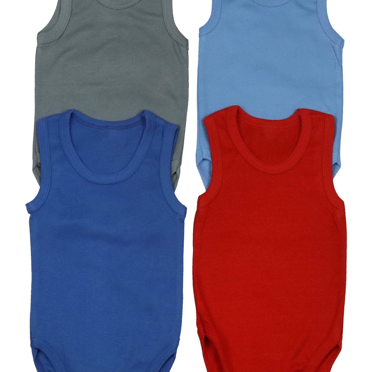 ToBeInStyle Baby Boys' Cartoon Tank Top Bodysuit 4 Pack