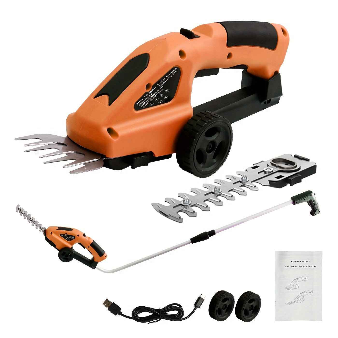Cordless Hedge Trimmer with Dual-Action Carbon Steel Blade