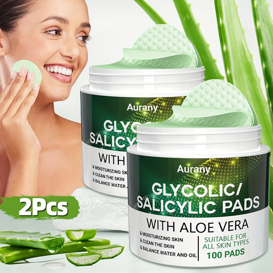 Aurany Glycolic and Salicylic Acid Moisturizing Facial Cleansing Pads