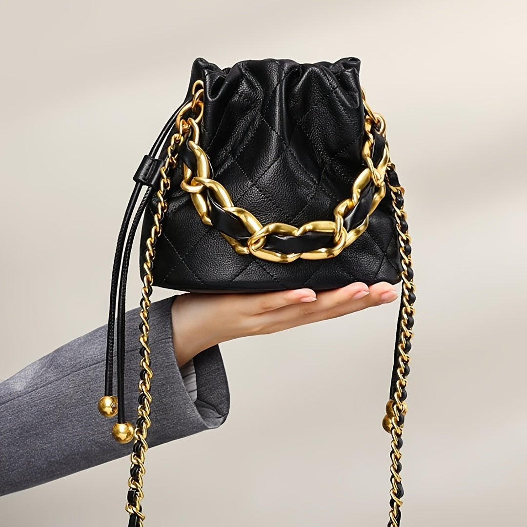 Premium Genuine Leather Bucket Bag for Stylish Women