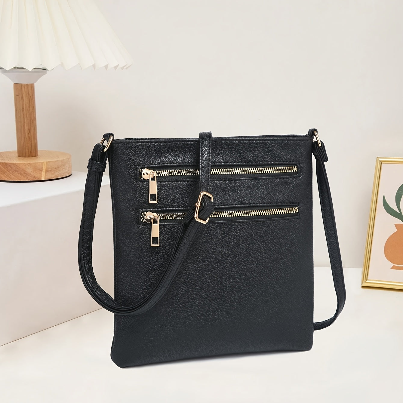 Vintage Casual Multi-Zipper Pocket Crossbody Bag for Women