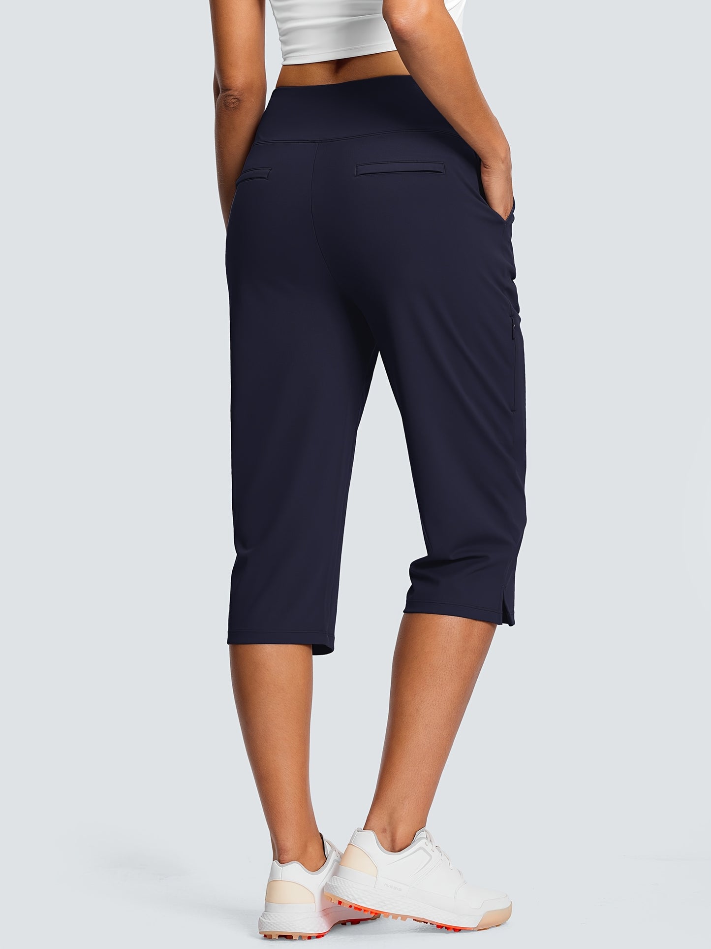 Women's High Waist Capri Pants for Work and Casual Wear