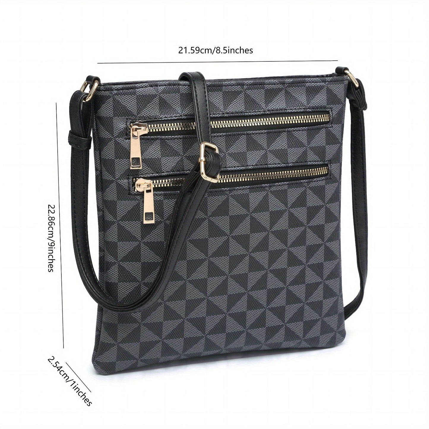 Vintage Casual Multi-Zipper Pocket Crossbody Bag for Women