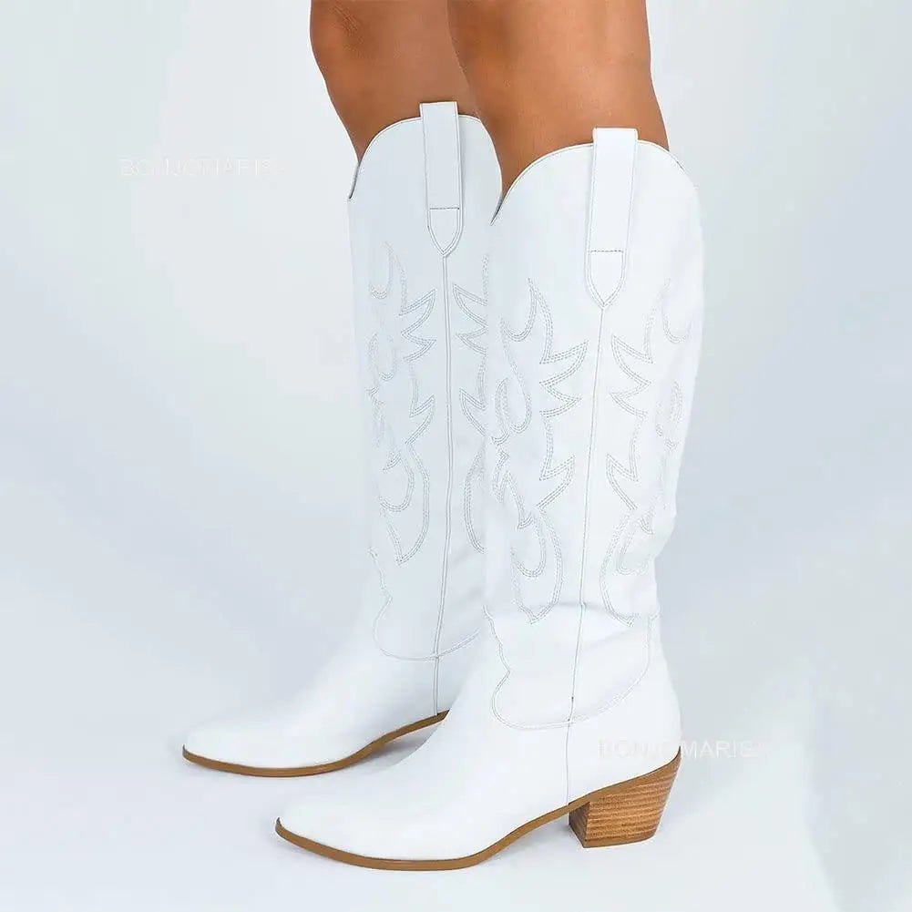 Bonjomarisa Western Boots Embroidered Cowboy Style Women