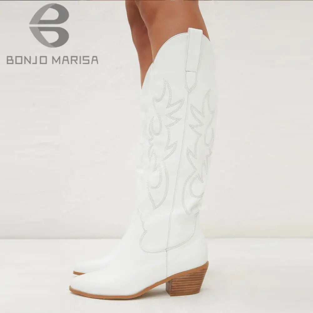 Bonjomarisa Western Boots Embroidered Cowboy Style Women