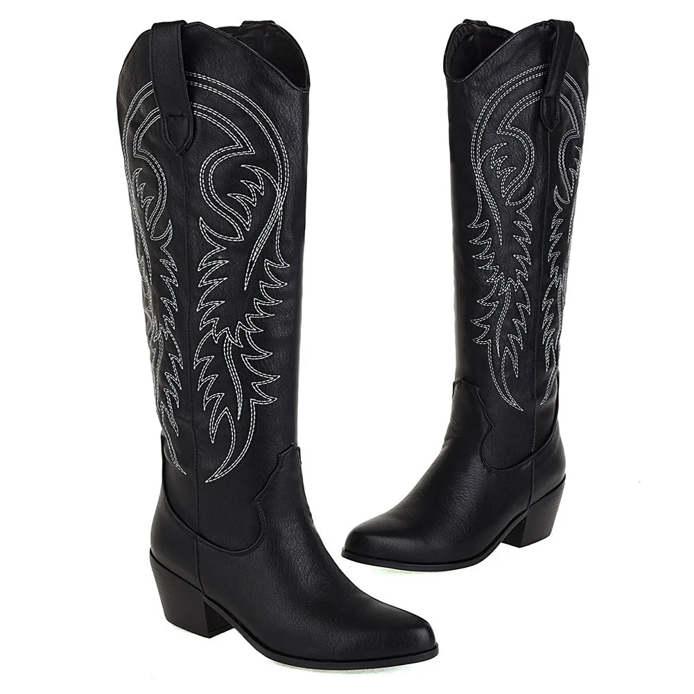 Bonjomarisa Western Boots Embroidered Cowboy Style Women