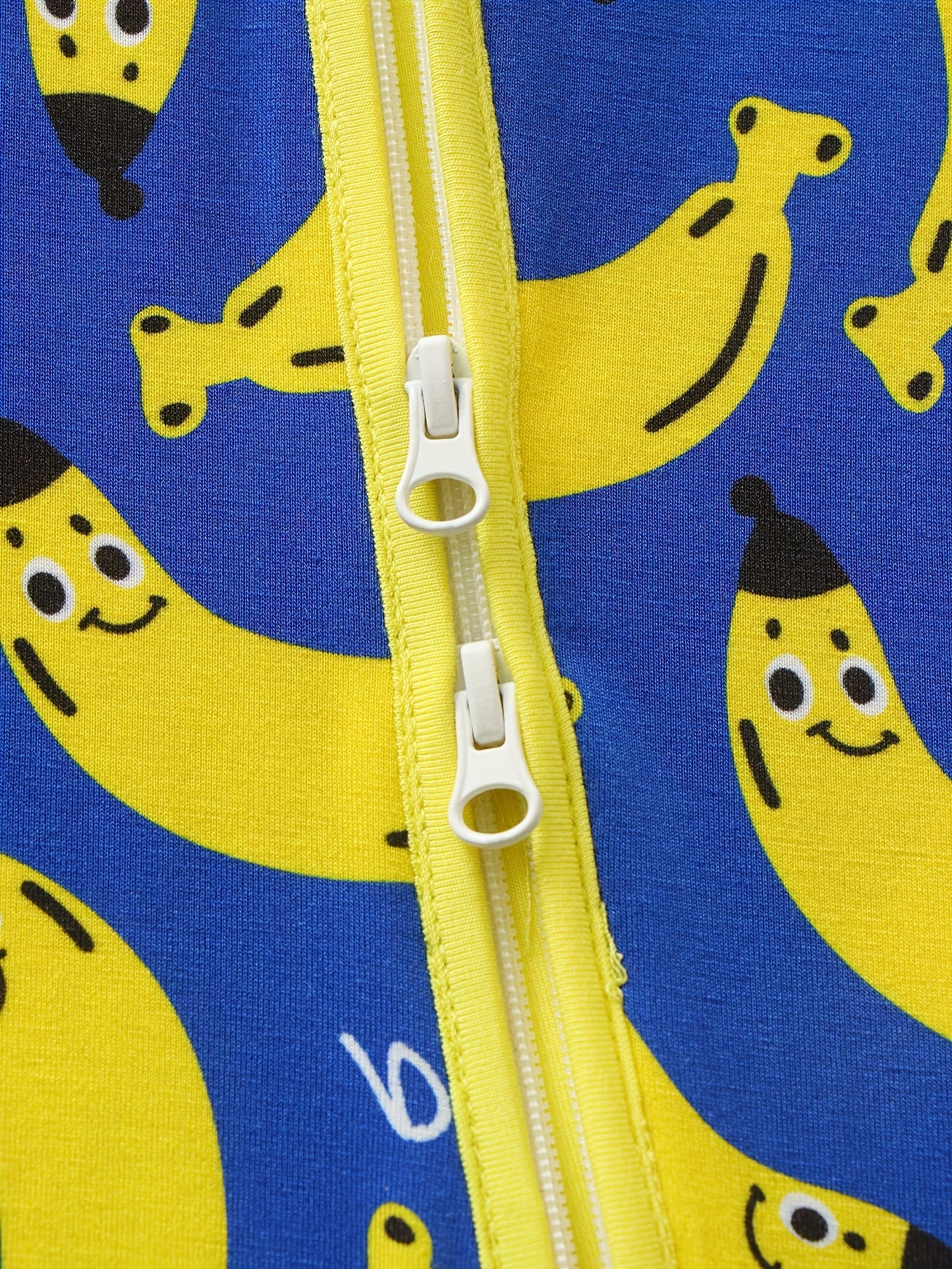 Baby Boys Bamboo Fiber Onesie with Two-Way Zipper and Protectors