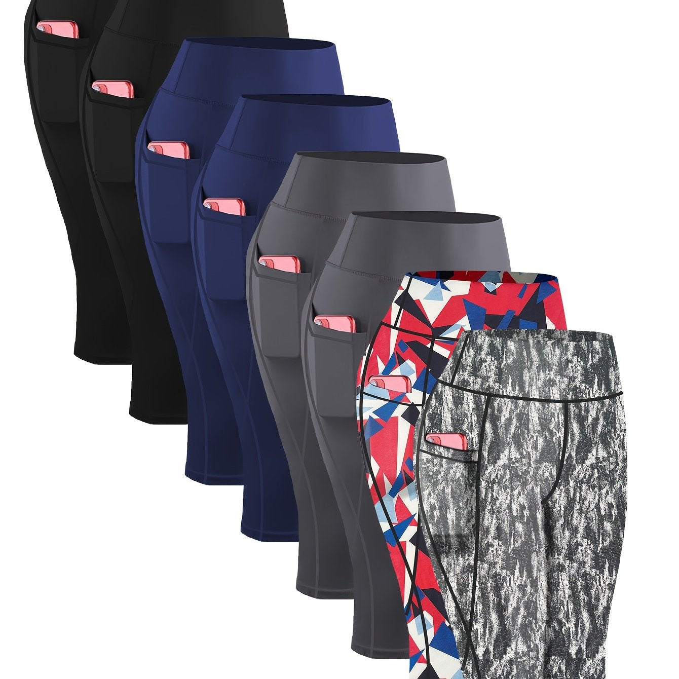 Women's Plus Size High-Waisted Yoga Leggings with Pockets