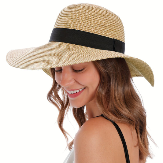 Womens Wide Brim Sun Hat With UV Protection for Beach