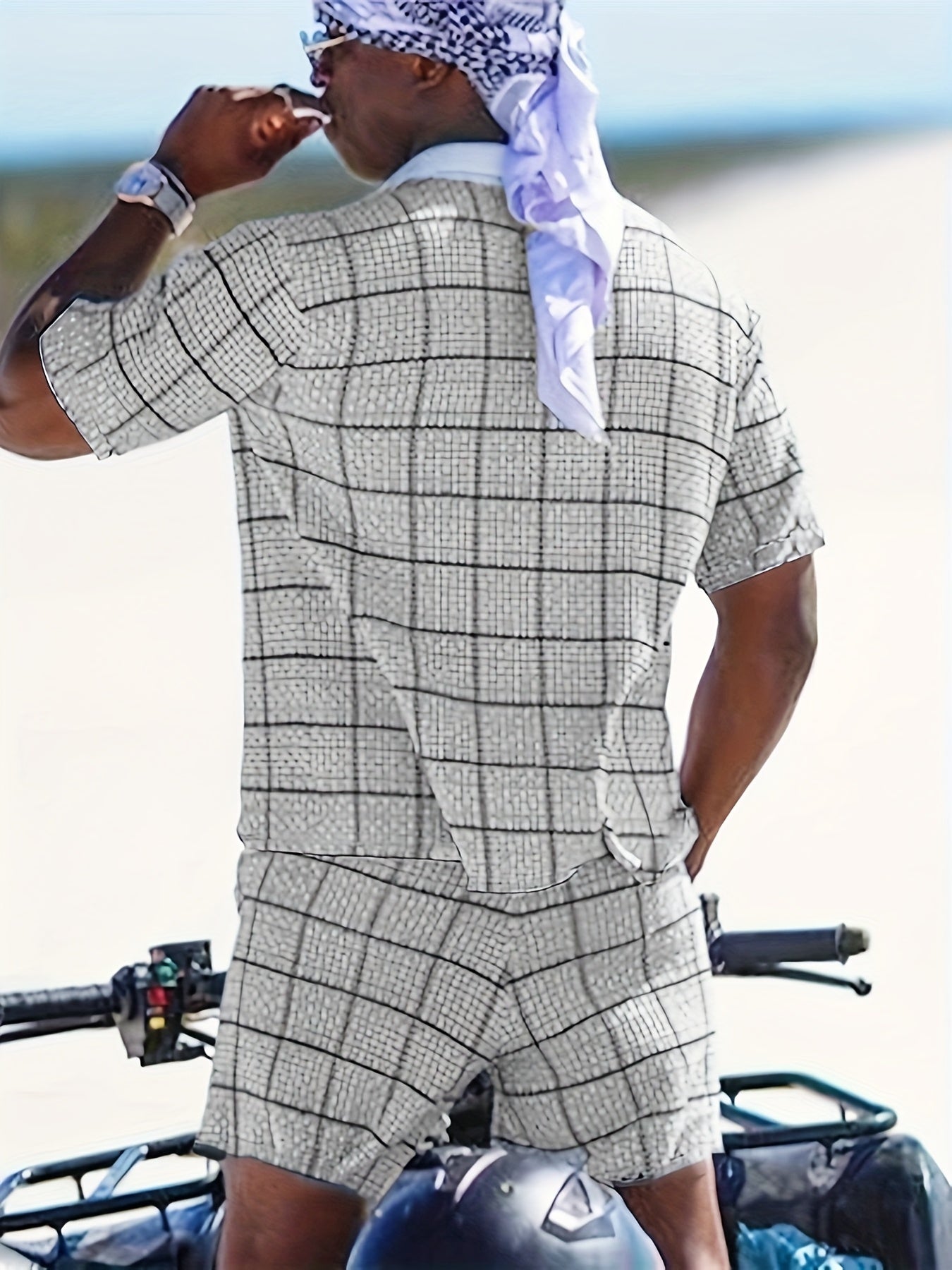 Men's Trendy Checkered Suit Set for Stylish Occasions