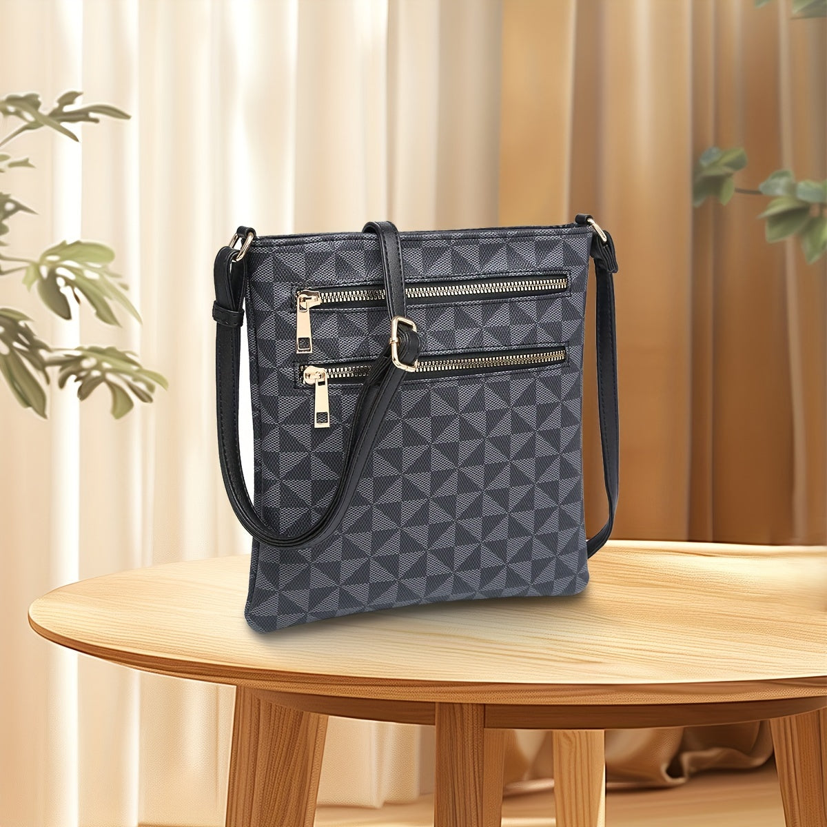 Vintage Casual Multi-Zipper Pocket Crossbody Bag for Women