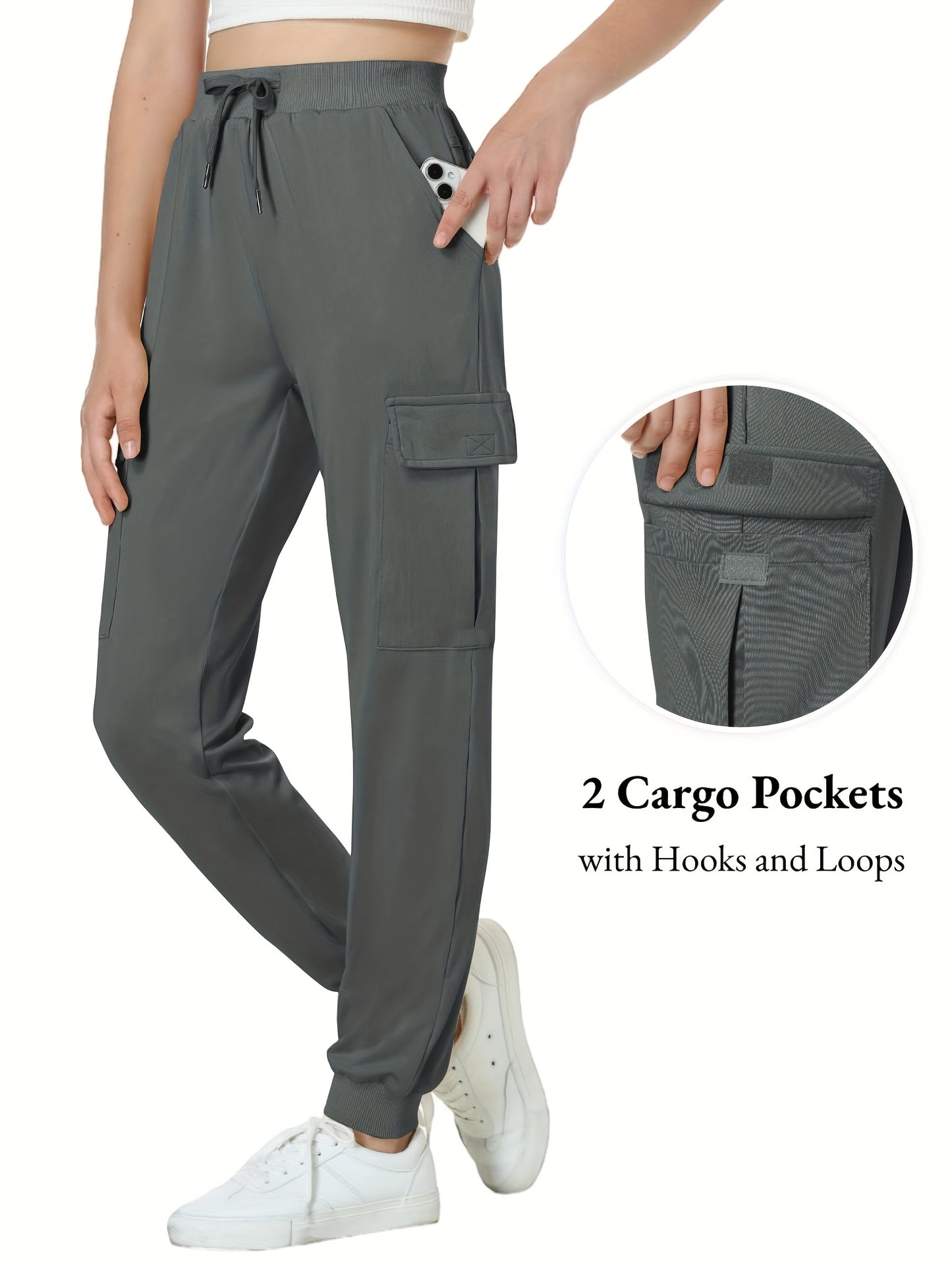 Youth Girls Hiking Jogging Pants with Quick-Dry and Pockets