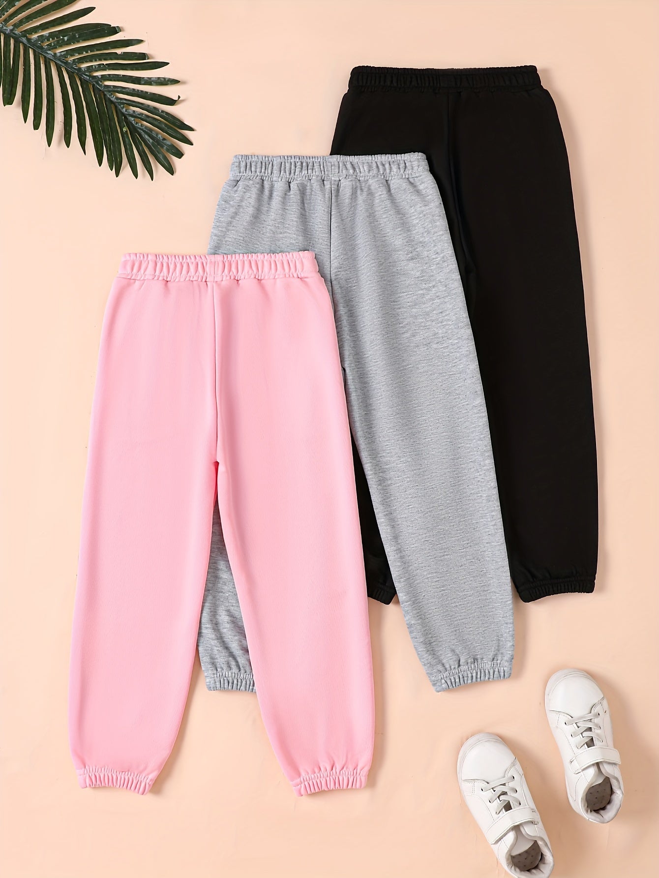 Girls Casual Heart Print Sports Pants for Outdoor Fun