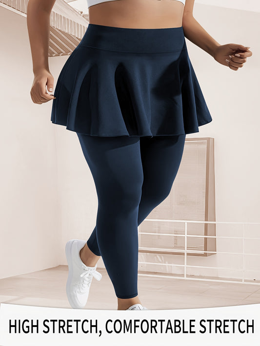 Women's Plus Size High-Waisted Tennis Skorts with Pockets