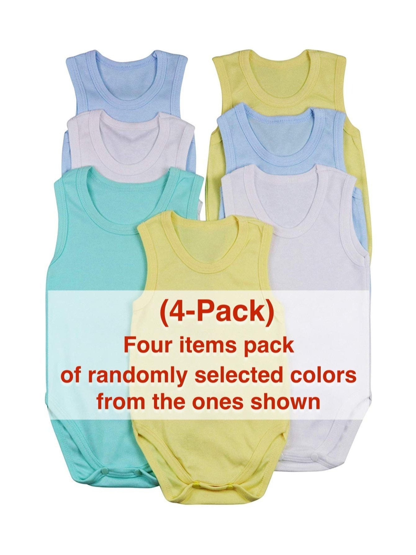 ToBeInStyle Baby Boys' Cartoon Tank Top Bodysuit 4 Pack