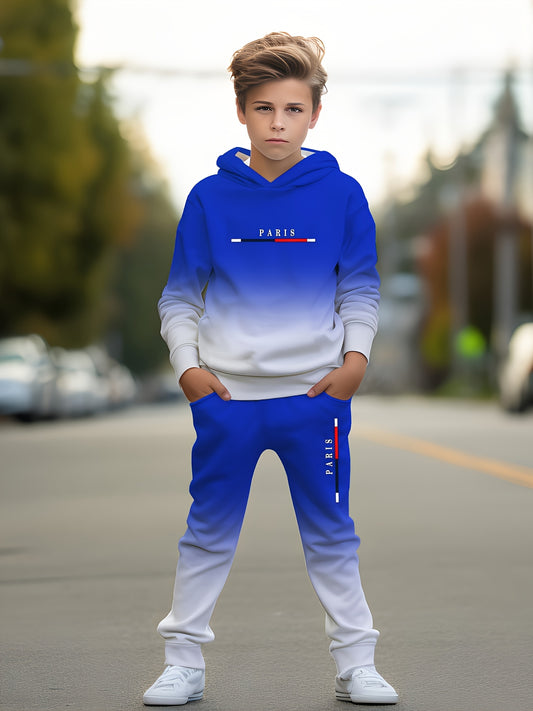 Fashionable 3D Printed Hoodie with Pockets for Boys