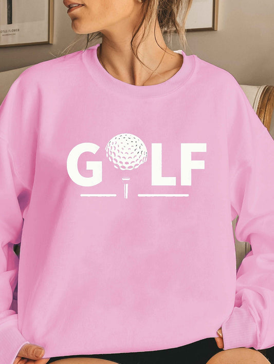 Women's Cozy Golf Sweatshirt with Stylish Golf Print Design