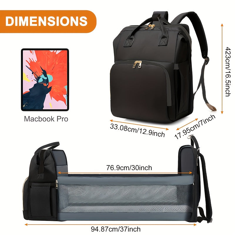 Multifunctional Diaper Bag Backpack With Stroller Straps And Pockets