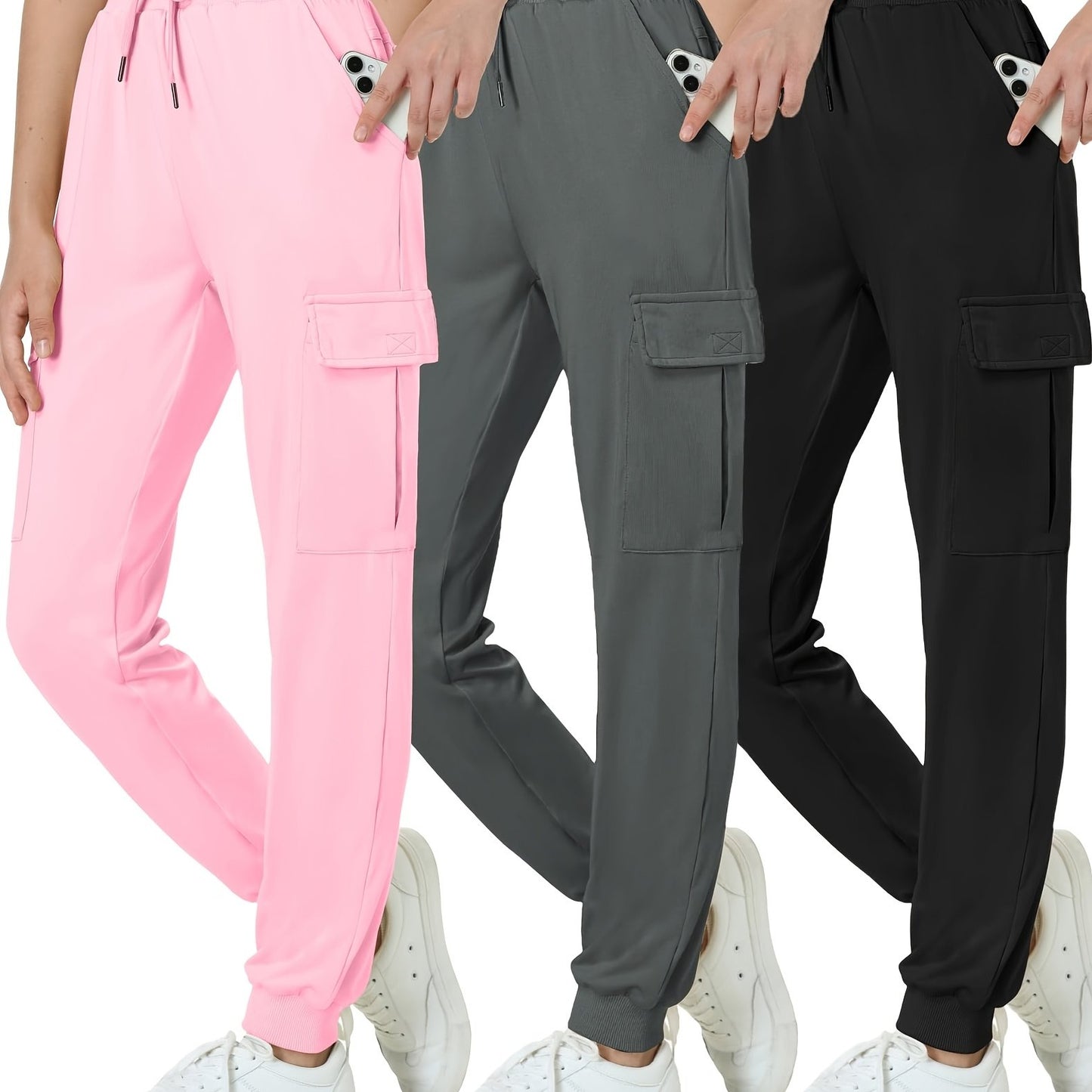 Youth Girls Hiking Jogging Pants with Quick-Dry and Pockets