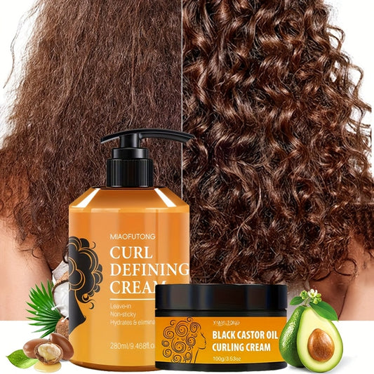 Moroccan Argan Oil Curl Defining Cream and Styling Duo