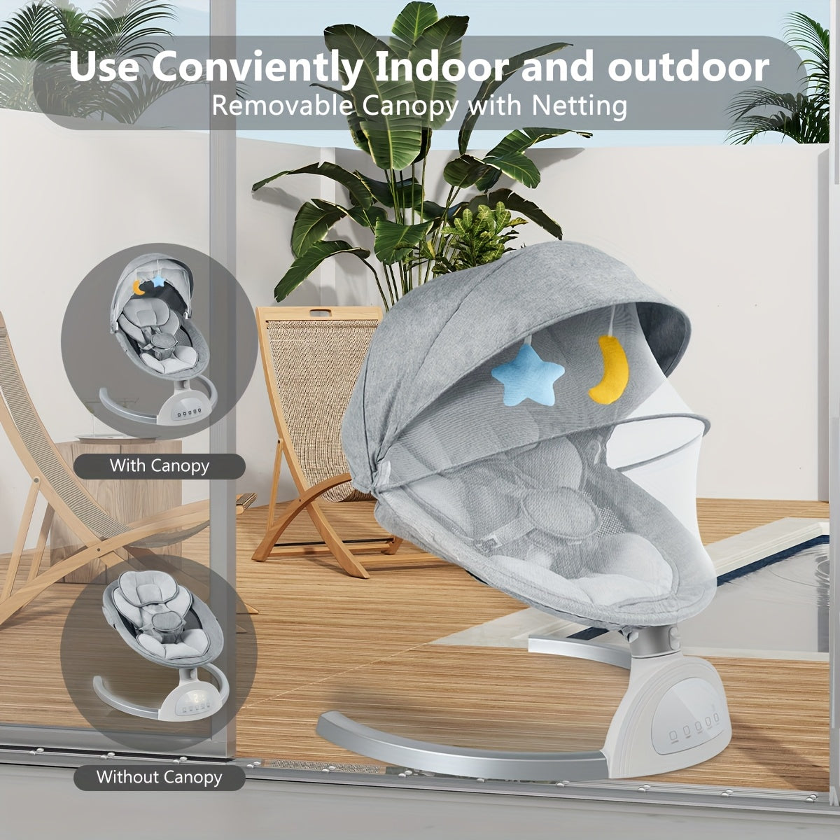 Motorized Baby Swing with Remote Control and 10 Melodies