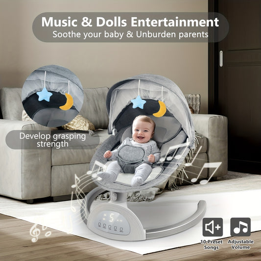 Motorized Baby Swing with Remote Control and 10 Melodies