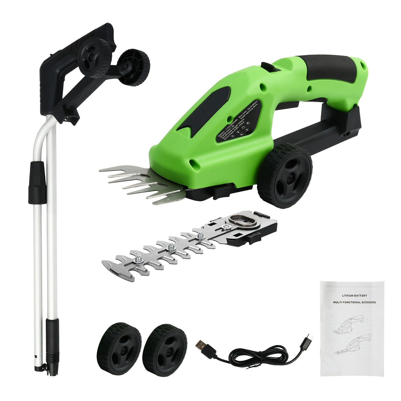 Cordless Hedge Trimmer with Dual-Action Carbon Steel Blade