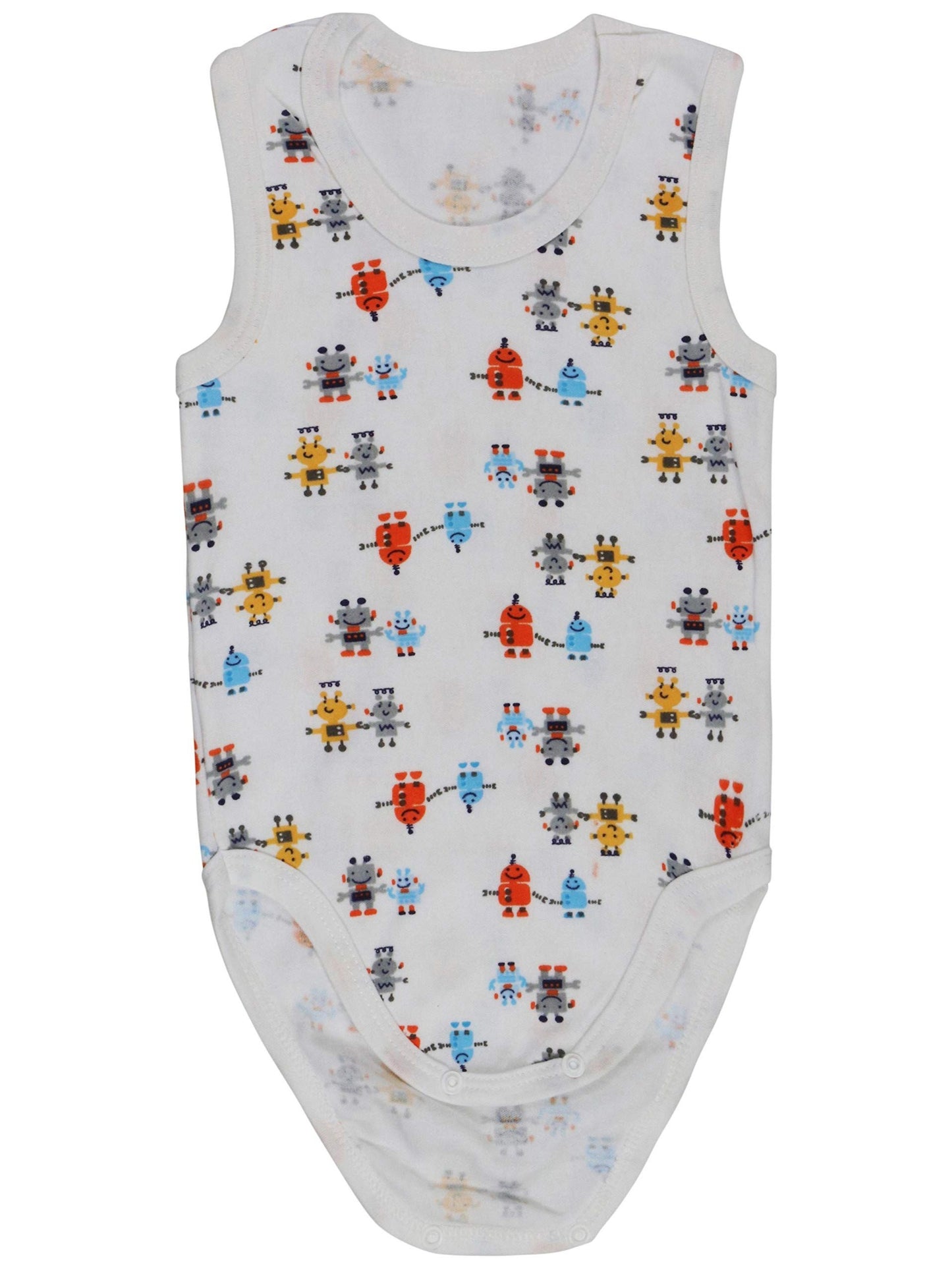 ToBeInStyle Baby Boys' Cartoon Tank Top Bodysuit 4 Pack