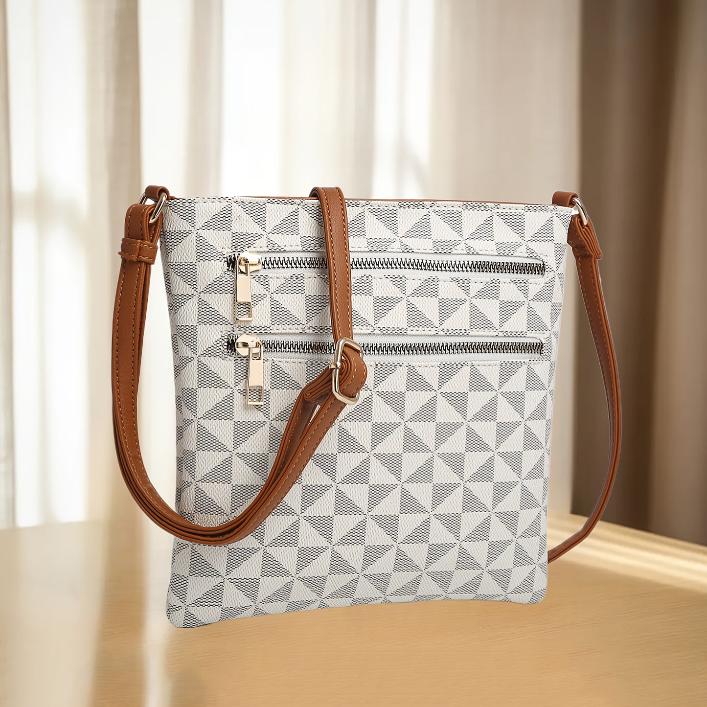 Vintage Casual Multi-Zipper Pocket Crossbody Bag for Women
