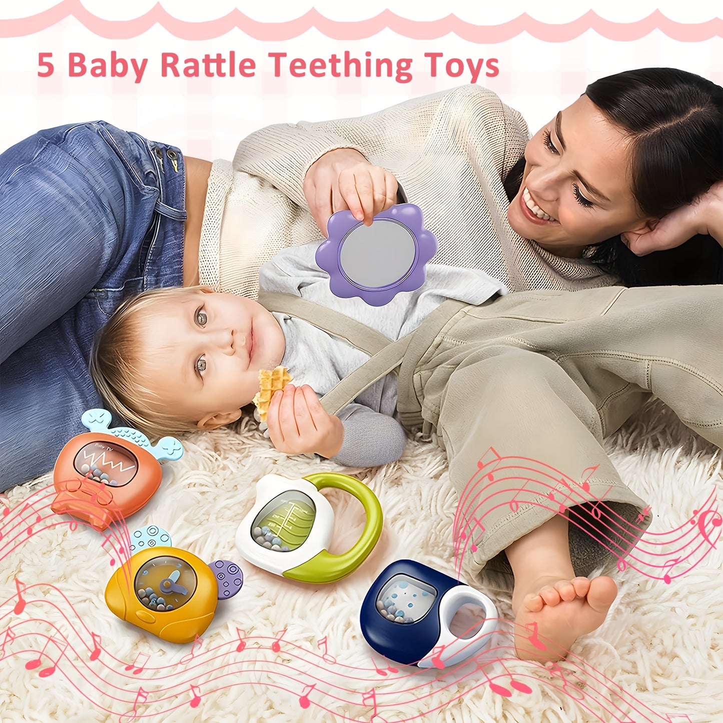 Baby Play Gym with Piano and Sensory Toys for Infants