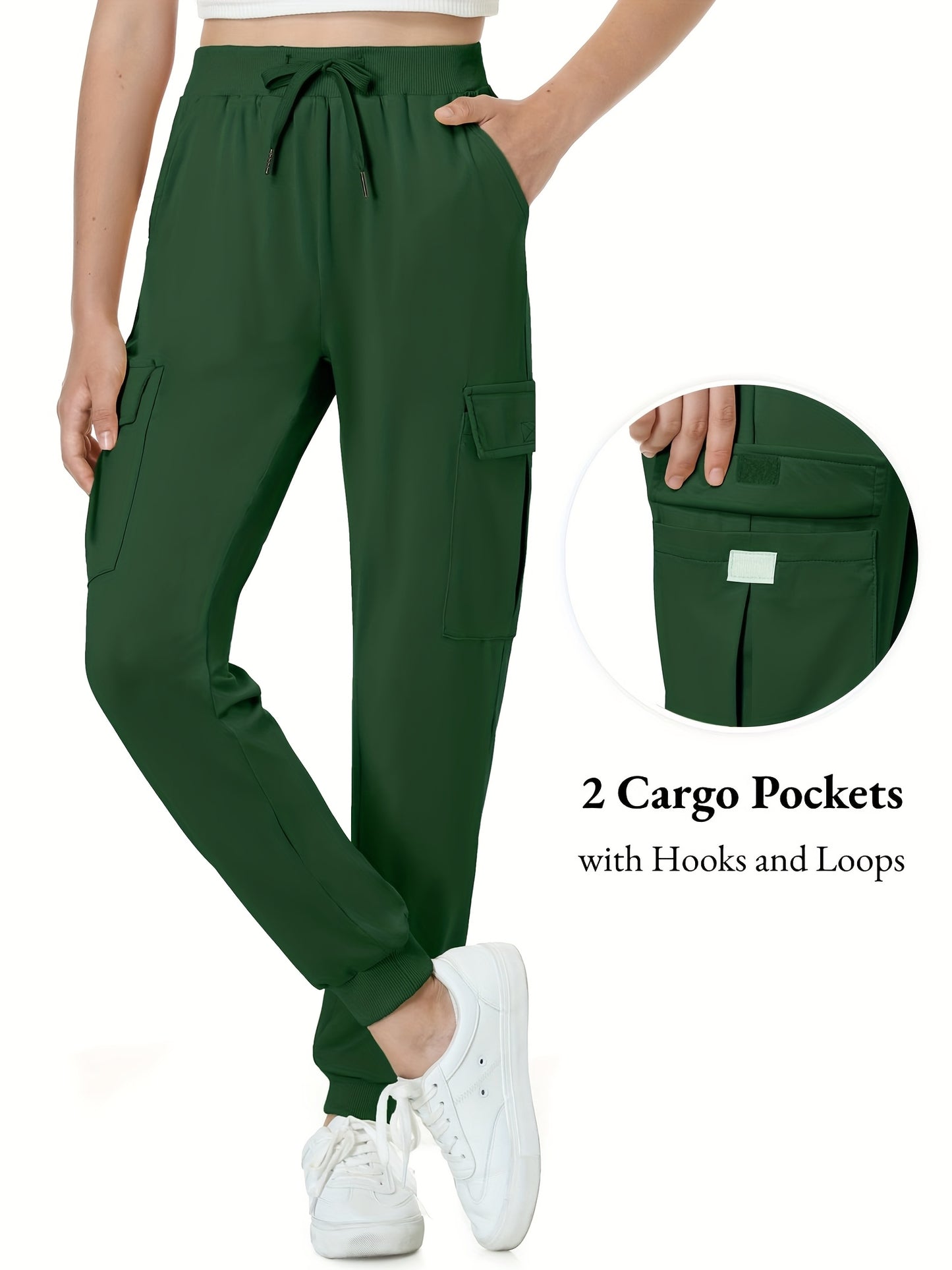 Youth Girls Hiking Jogging Pants with Quick-Dry and Pockets