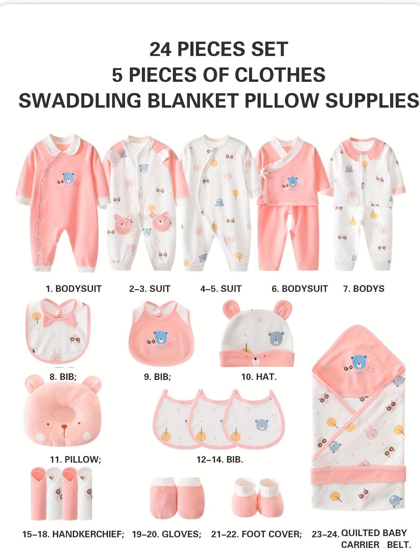 27 Piece Baby Boy Clothing Set with Accessories for Newborns