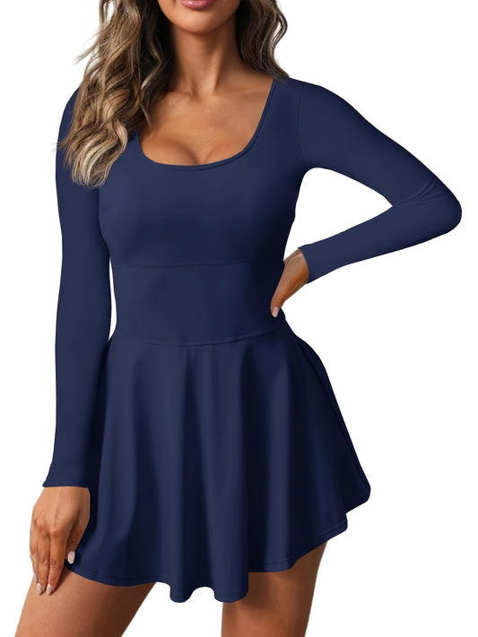Women's 2-in-1 Tennis Golf Dress with Built-In Shorts