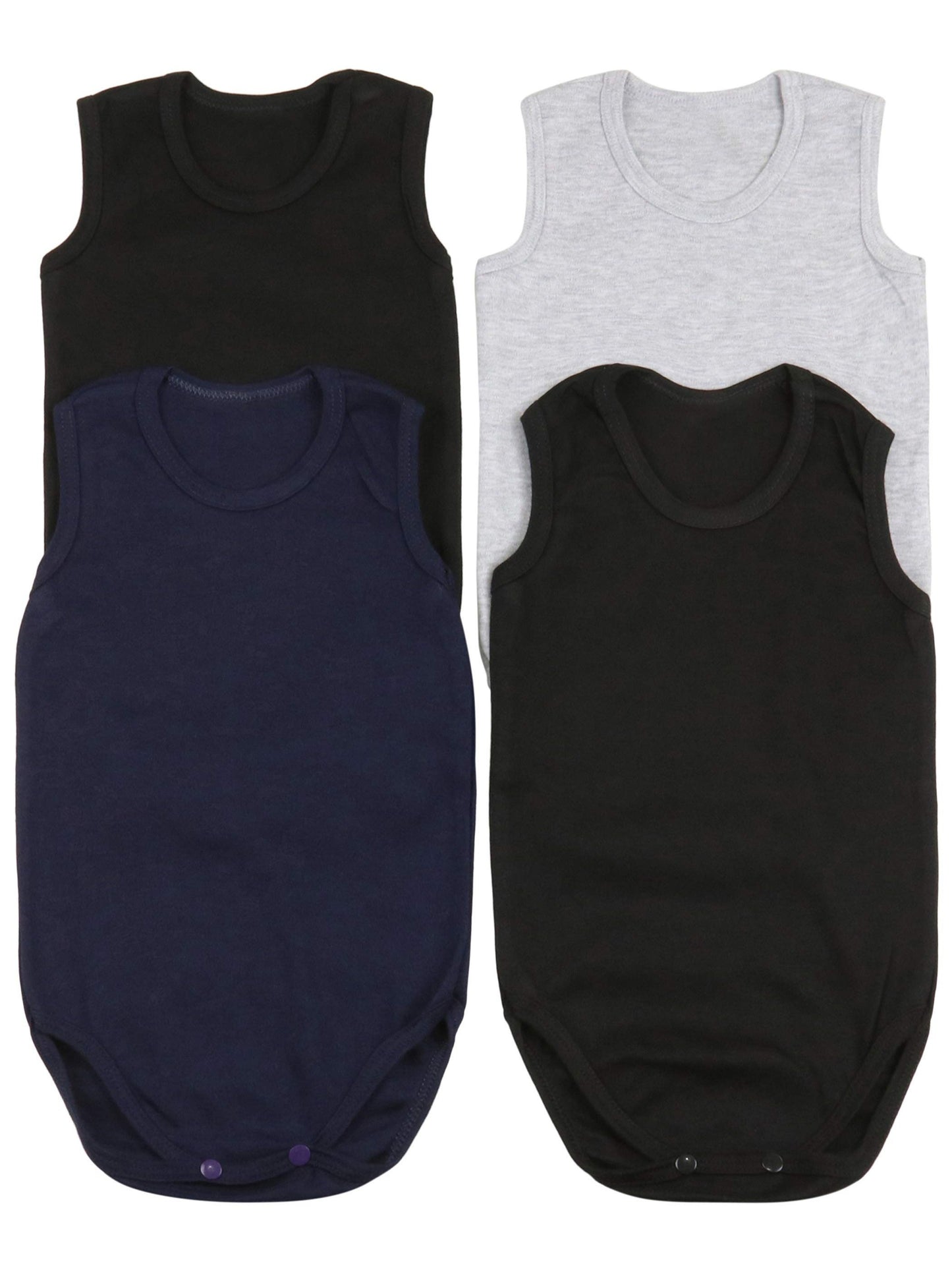 ToBeInStyle Baby Boys' Cartoon Tank Top Bodysuit 4 Pack