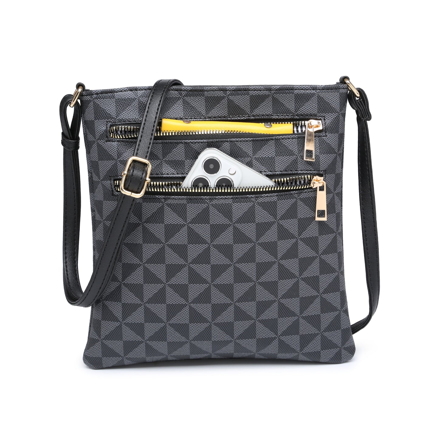 Vintage Casual Multi-Zipper Pocket Crossbody Bag for Women