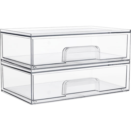 Vtopmart Clear Acrylic Stackable Storage Drawers for Home Organization