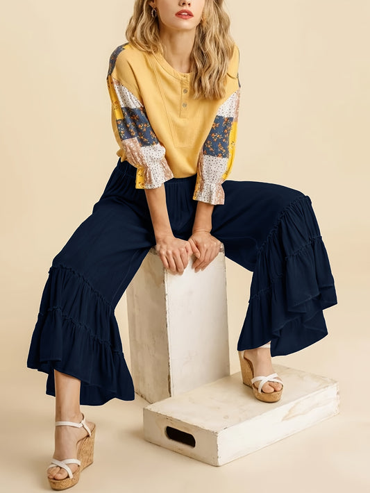 Women's High Waisted Wide Leg Palazzo Pants for Beach Style